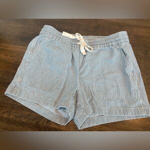 J.Crew Point Sur Shorts Cotton Blue White Stripe Summer Beach Preppy Size XS